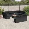 Image de Vidaxl Salon De Jardin Avec Coussins 14 Pcs Noir RÃ©sine TressÃ©e