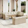 Image de Vidaxl Salon De Jardin Avec Coussins 14 Pcs Beige RÃ©sine TressÃ©e