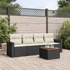 Image de vidaXL Salon de jardin 5 pcs avec coussins noir résine tressée
