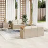 Image de Vidaxl Salon De Jardin Avec Coussins 6 Pcs Beige RÃ©sine TressÃ©e