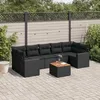 Image de Vidaxl Salon De Jardin 8 Pcs Avec Coussins Noir RÃ©sine TressÃ©e