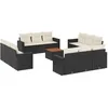 Image de Vidaxl Salon De Jardin Avec Coussins 13 Pcs Noir RÃ©sine TressÃ©e