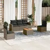 Image de vidaXL Salon de jardin 6 pcs avec coussins gris résine tressée3224065