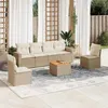 Image de vidaXL Salon de jardin avec coussins 7 pcs beige résine tressée3224070