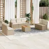 Image de Vidaxl Salon De Jardin Avec Coussins 8 Pcs Beige RÃ©sine TressÃ©e