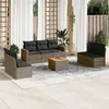 Image de vidaXL Salon de jardin 8 pcs avec coussins gris résine tressée