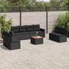 Image de Vidaxl Salon De Jardin 9 Pcs Avec Coussins Noir RÃ©sine TressÃ©e