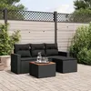 Image de Vidaxl Salon De Jardin 5 Pcs Avec Coussins Noir RÃ©sine TressÃ©e
