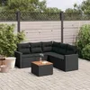 Image de Vidaxl Salon De Jardin 6 Pcs Avec Coussins Noir RÃ©sine TressÃ©e