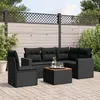 Image de Vidaxl Salon De Jardin 6 Pcs Avec Coussins Noir RÃ©sine TressÃ©e