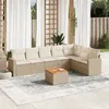 Image de vidaXL Salon de jardin avec coussins 8 pcs beige résine tressée