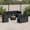 Image de vidaXL Salon de jardin 9 pcs avec coussins noir résine tressée