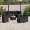 Image de Vidaxl Salon De Jardin 9 Pcs Avec Coussins Noir RÃ©sine TressÃ©e