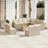 Image de Vidaxl Salon De Jardin Avec Coussins 12 Pcs Beige RÃ©sine TressÃ©e