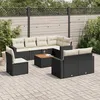 Image de Vidaxl Salon De Jardin 9 Pcs Avec Coussins Noir RÃ©sine TressÃ©e