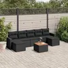Image de vidaXL Salon de jardin 8 pcs avec coussins noir résine tressée3224249