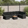 Image de vidaXL Salon de jardin 9 pcs avec coussins noir résine tressée3224256