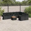 Image de Vidaxl Salon De Jardin 10 Pcs Avec Coussins Noir RÃ©sine TressÃ©e