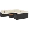 Image de vidaXL Salon de jardin 12 pcs avec coussins noir résine tressée3224348