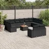 Image de Vidaxl Salon De Jardin Avec Coussins 13 Pcs Noir RÃ©sine TressÃ©e