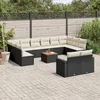 Image de Vidaxl Salon De Jardin Avec Coussins 13 Pcs Noir RÃ©sine TressÃ©e