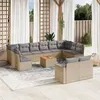 Image de vidaXL Salon de jardin avec coussins 13 pcs beige résine tressée3224358