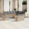 Image de vidaXL Salon de jardin avec coussins 13 pcs beige résine tressée3224372