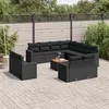 Image de vidaXL Salon de jardin 12 pcs avec coussins noir résine tressée3224382