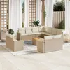 Image de vidaXL Salon de jardin avec coussins 12 pcs beige résine tressée3224385