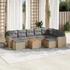 Image de vidaXL Salon de jardin avec coussins 10 pcs beige résine tressée3224407