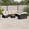 Image de vidaXL Salon de jardin 12 pcs avec coussins noir résine tressée3224418