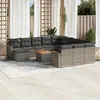 Image de vidaXL Vidaxl Salon De Jardin Avec Coussins 13 Pcs Gris Résine Tressée