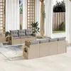 Image de vidaXL Salon de jardin avec coussins 8 pcs beige résine tressée3224470