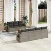 Image de vidaXL Salon de jardin 8 pcs avec coussins gris résine tressée3224471