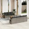 Image de Vidaxl Salon De Jardin 8 Pcs Avec Coussins Gris RÃ©sine TressÃ©e