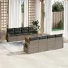 Image de vidaXL Salon de jardin 9 pcs avec coussins gris résine tressée3224485