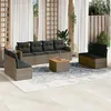 Image de vidaXL Salon de jardin 9 pcs avec coussins gris résine tressée3224527