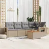 Image de vidaXL Salon de jardin avec coussins 6 pcs beige résine tressée3224554