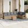 Image de vidaXL Salon de jardin avec coussins 8 pcs beige résine tressée3224596