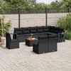 Image de Vidaxl Salon De Jardin 11 Pcs Avec Coussins Noir RÃ©sine TressÃ©e