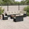 Image de Vidaxl Salon De Jardin 11 Pcs Avec Coussins Noir RÃ©sine TressÃ©e
