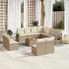 Image de vidaXL Salon de jardin avec coussins 12 pcs beige résine tressée3224623