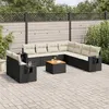 Image de vidaXL Salon de jardin 10 pcs avec coussins noir résine tressée3224628