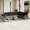 Image de vidaXL Vidaxl Salon De Jardin 11 Pcs Avec Coussins Gris Résine Tressée