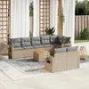 Image de Vidaxl Salon De Jardin Avec Coussins 9 Pcs Beige RÃ©sine TressÃ©e