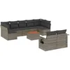 Image de Vidaxl Salon De Jardin Avec Coussins 10 Pcs Gris RÃ©sine TressÃ©e