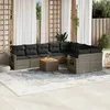 Image de Vidaxl Salon De Jardin Avec Coussins 10 Pcs Gris RÃ©sine TressÃ©e
