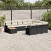 Image de vidaXL Vidaxl Salon De Jardin 11 Pcs Avec Coussins Noir Résine Tressée