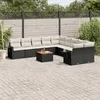 Image de Vidaxl Salon De Jardin 11 Pcs Avec Coussins Noir RÃ©sine TressÃ©e