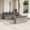 Image de vidaXL Salon de jardin 11 pcs avec coussins gris résine tressée3224772